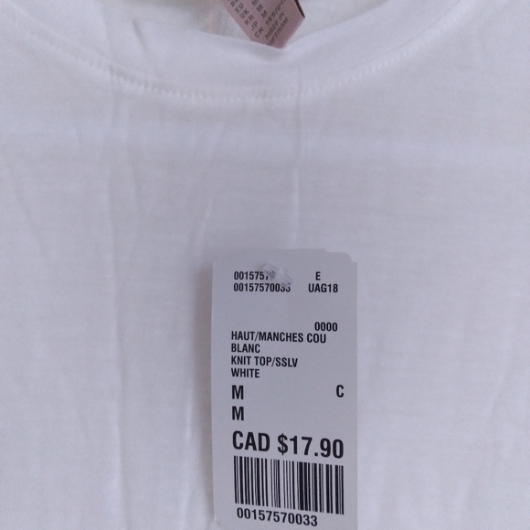 FOREVER 21 Sheer white knit t-shirt top, MEDIUM, new with tag - Picture 5 of 7